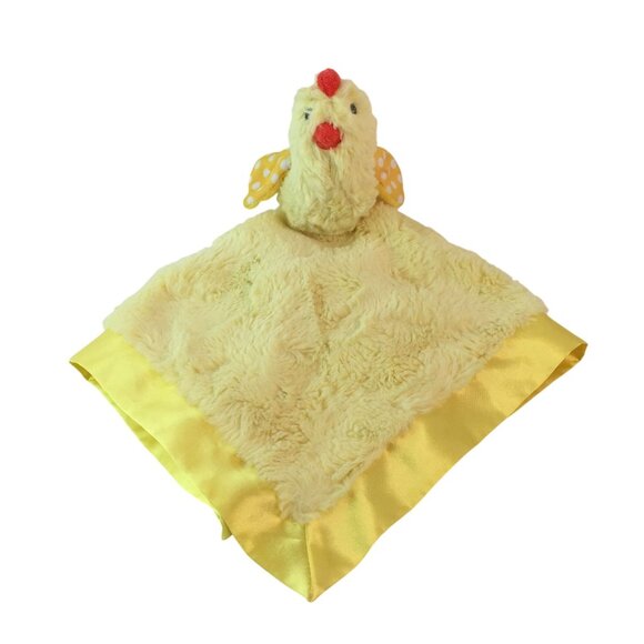 Cloud Island Yellow Chick Lovey 14" Baby Security Blanket Satin Trim Hen Chicken - Picture 1 of 6